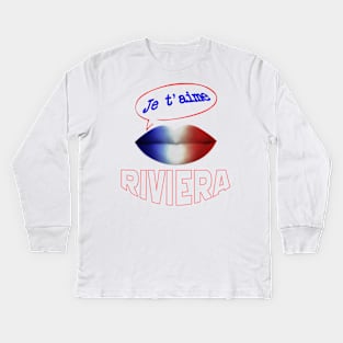 JE TAIME FRENCH KISS RIVIERA Kids Long Sleeve T-Shirt